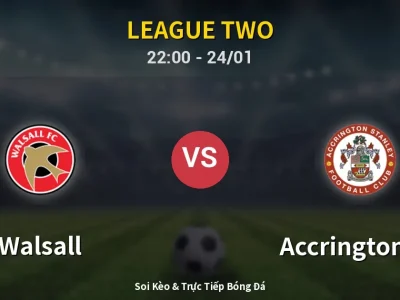 Soi Kèo Walsall vs Accrington ST – 22:00 24/01 | Nhận Định, Dự Đoán Tỷ Số