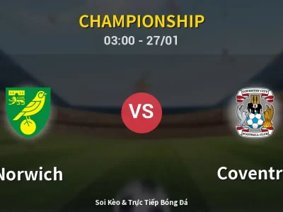 Kết Quả: Norwich 2-1 Coventry – Highlight & Bàn Thắng | Championship