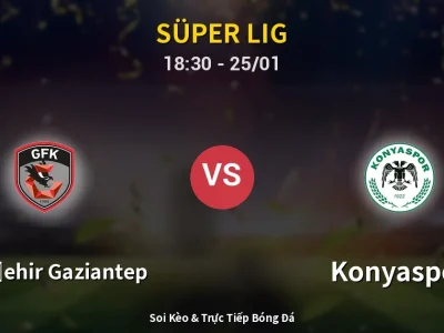 Kết Quả: Gazişehir Gaziantep 1-1 Konyaspor – Highlight & Bàn Thắng | Süper Lig