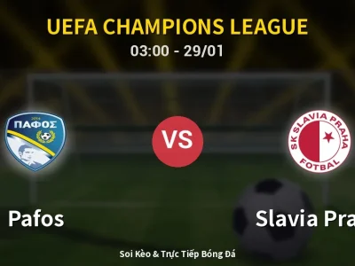 Kết Quả: Pafos 4-1 Slavia Praha – Highlight & Bàn Thắng | UEFA Champions League
