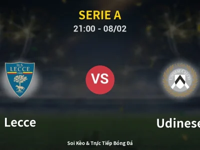 🔴 Trực Tiếp: Lecce 1-1 Udinese – Link Xem Serie A (Full HD)