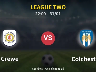 Soi Kèo Crewe vs Colchester – 22:00 31/01 | Nhận Định, Dự Đoán Tỷ Số