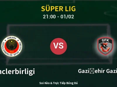 Soi Kèo Genclerbirligi vs Gazişehir Gaziantep – 21:00 01/02 | Nhận Định, Dự Đoán Tỷ Số