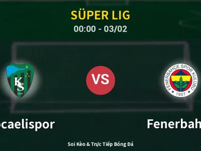 Kết Quả: Kocaelispor 0-2 Fenerbahçe – Highlight & Bàn Thắng | Süper Lig