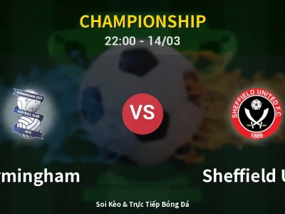 🔴 Trực Tiếp: Birmingham 0-0 Sheffield Utd – Link Xem Championship (Full HD)