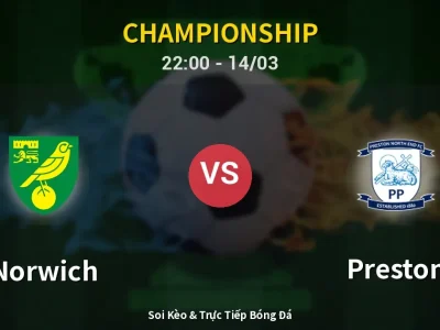 🔴 Trực Tiếp: Norwich 1-0 Preston – Link Xem Championship (Full HD)