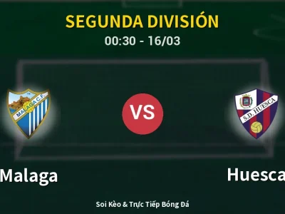 🔴 Trực Tiếp: Malaga 5-3 Huesca – Link Xem Segunda División (Full HD)