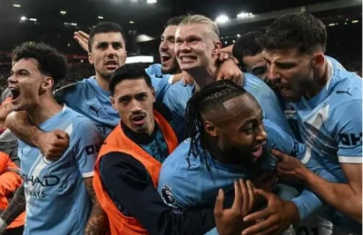 Man City 'hồi sinh' cuộc đua vô địch Ngoại hạng Anh: Bàn thắng phút chót khiến Arsenal toát mồ hôi 1